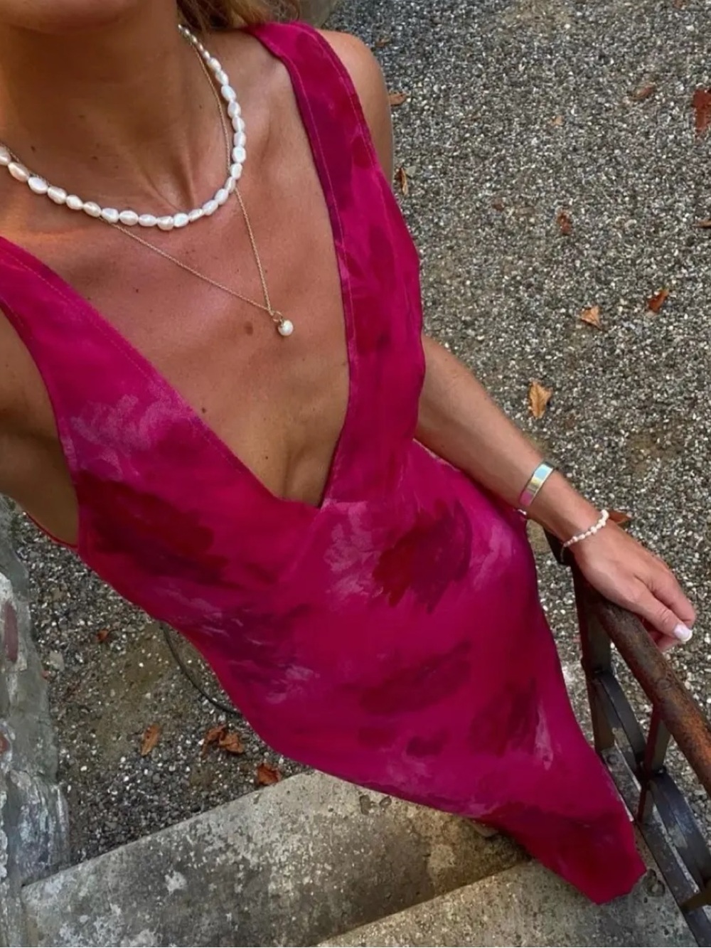 Realisation Par Fuchsia V-Neck Maxi Dress